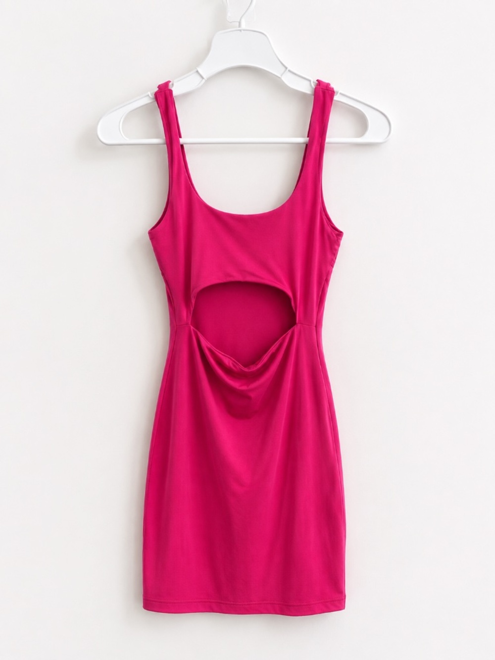 Hot Pink Cutout Bodycon Mini Dress